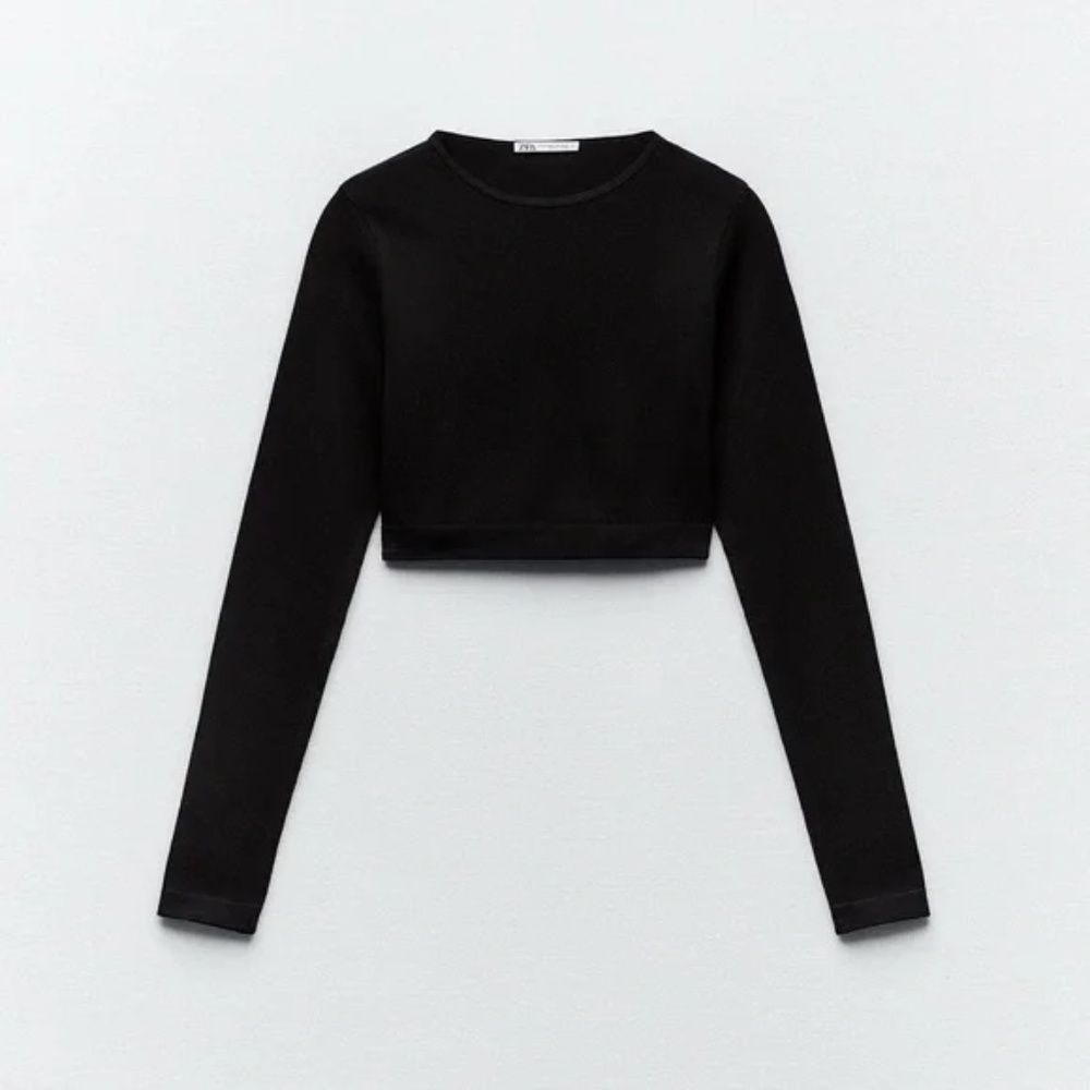 NWT ZARA Seamless Washed Rib Crop Top